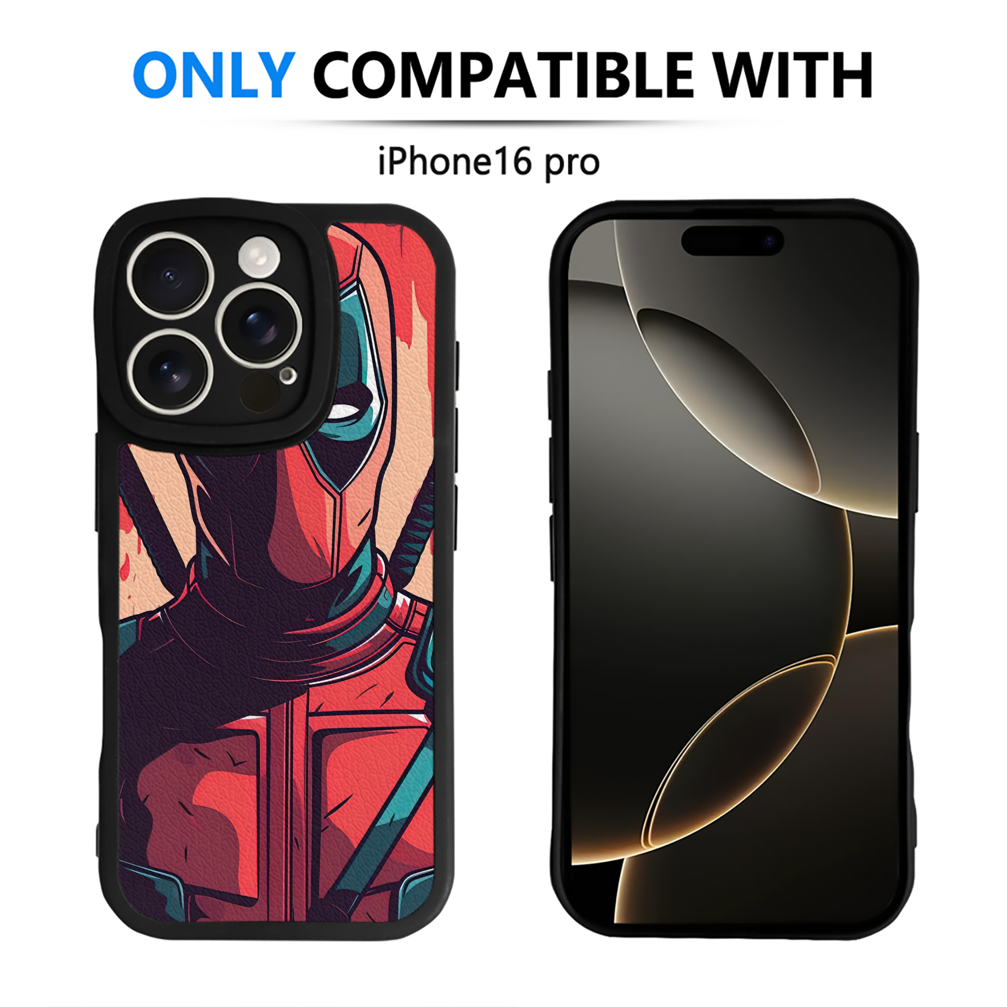 （画像用） Deadpool デッドプール 【iPhone 16シリーズ対応】シリコンスマホケース（レザー調） 材質：シリコン